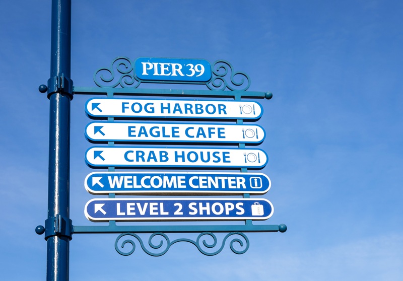 Pier 39 sign at Fisherman's Wharf,San Francisco